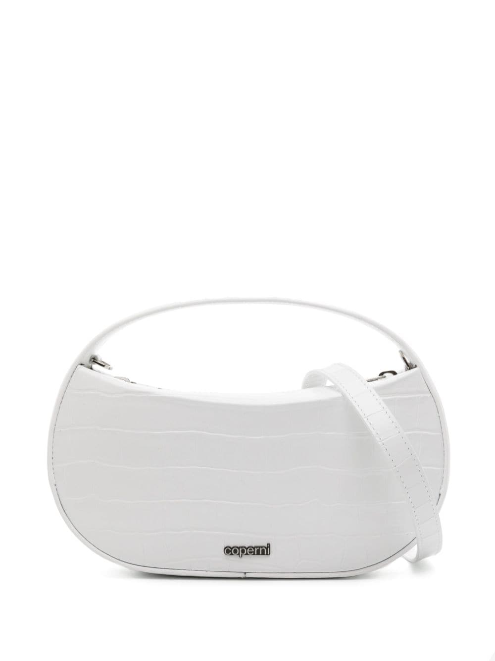 BA72BIS838BWHITE SWIPE SOUND 미니 크로크다일 이펙트 핸드백